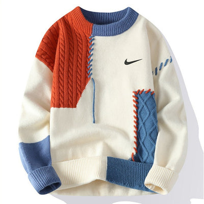 Maglione patchwork casual - Prezzo di saldo