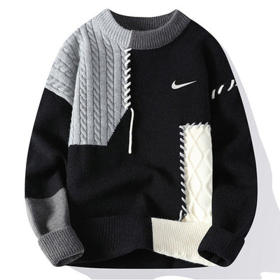 Maglione patchwork casual - Prezzo di saldo